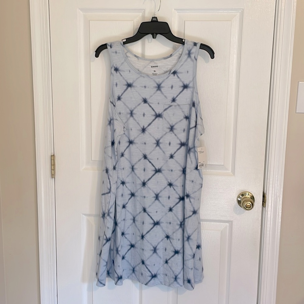 Sonoma blue tie dye size XLarge sleeveless sundress, NWT